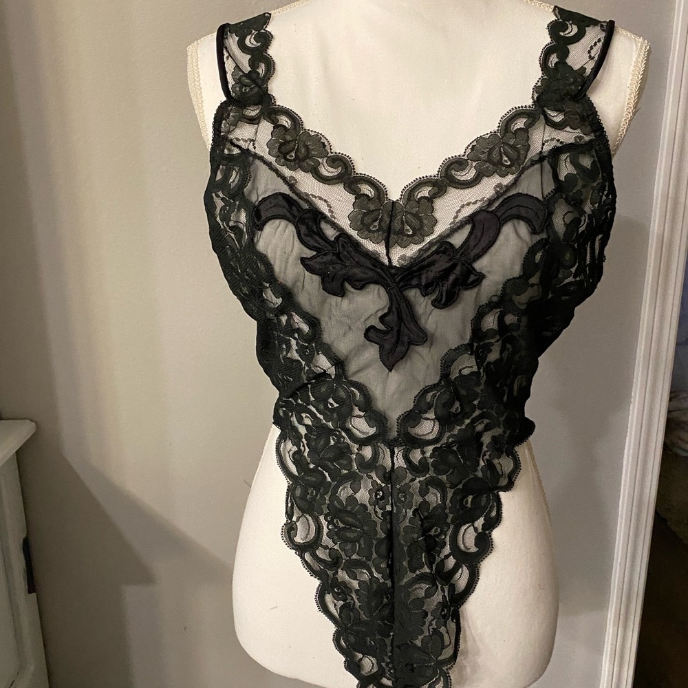 Vintage Victoria's Secret Black Lace Chemise
